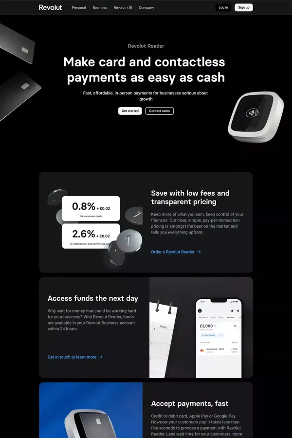 Revolut Reader | Revolut - Landing design inspiration