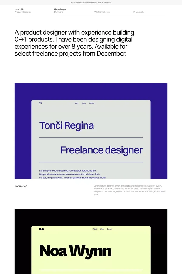 Simplefolio · Webflow HTML website template