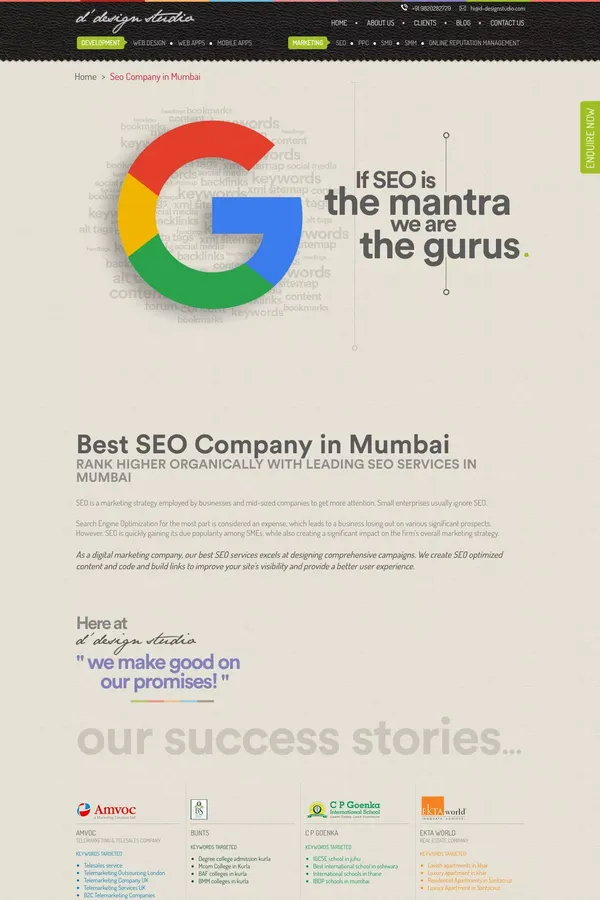 SEO Company in Mumbai | Best SEO Services in Andheri, Mumbai | D'Design Studio - website design inspiration