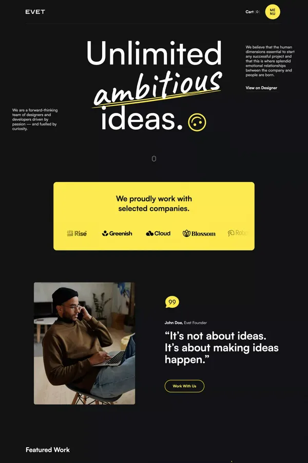 Evet - Webflow Ecommerce website template - Template design inspiration