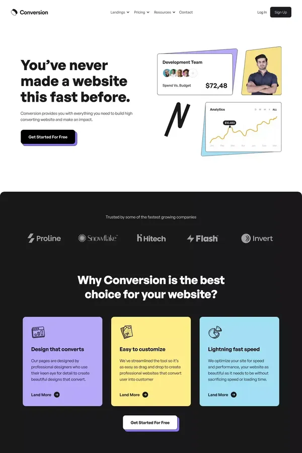 Conversion - SaaS Webflow Template - Template design inspiration