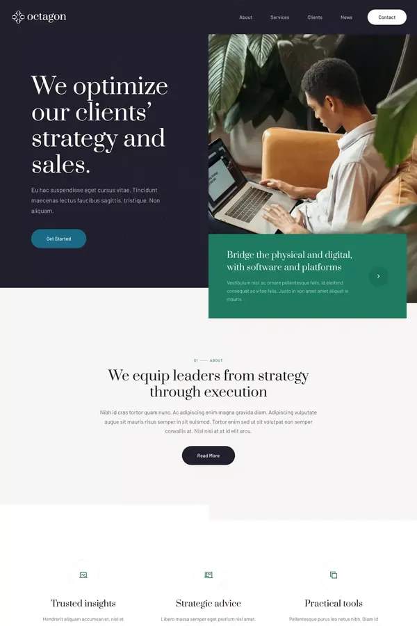 Octagon - Webflow HTML website template - Template design inspiration