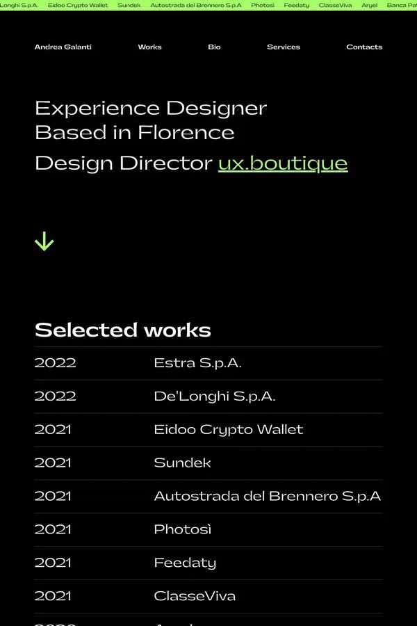 Andrea Galanti - website design inspiration