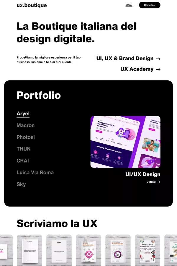 La Boutique italiana del design digitale. | UX Boutique - website design inspiration