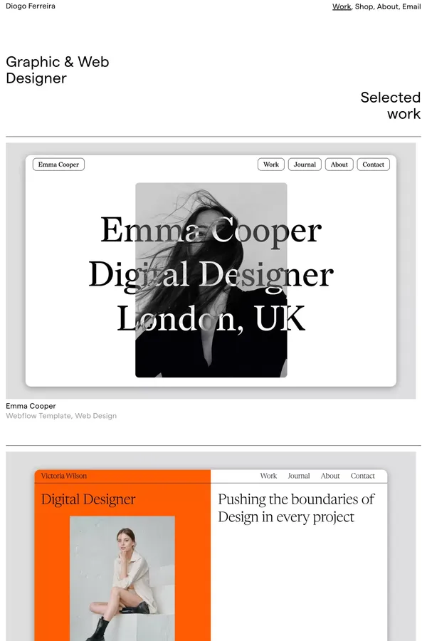 Diogo Ferreira — Graphic & Web Designer - Portfolio design inspiration