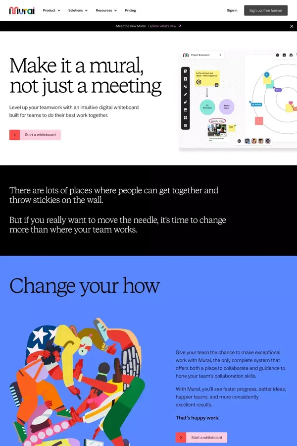 Mural is a collaborative intelligence company | Mural - Landing design inspiration