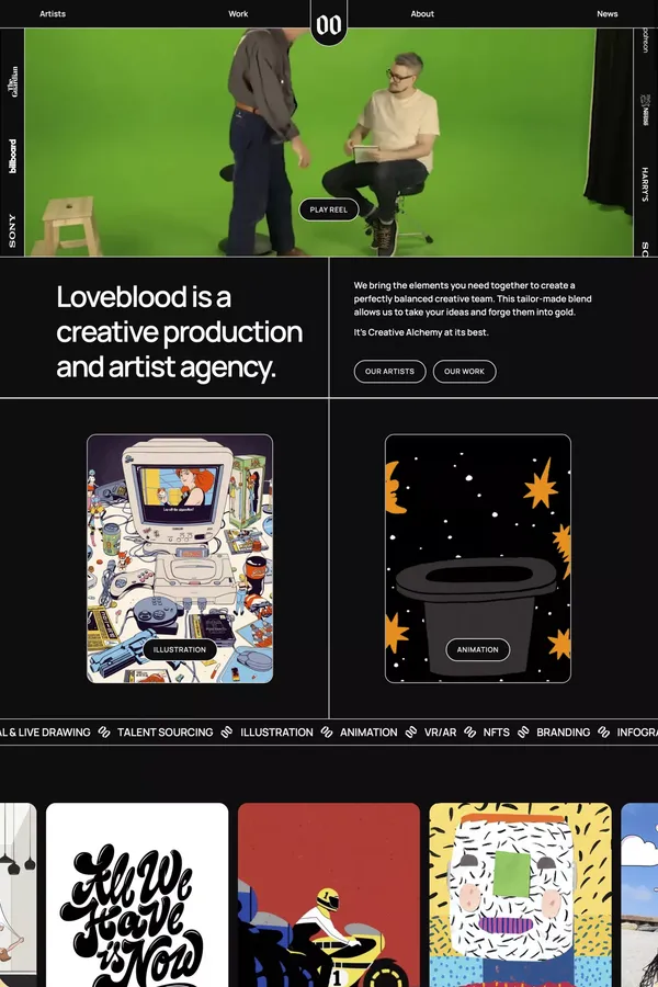 Loveblood Creative - Illustration - Animation & Creative XR - Portfolio design inspiration