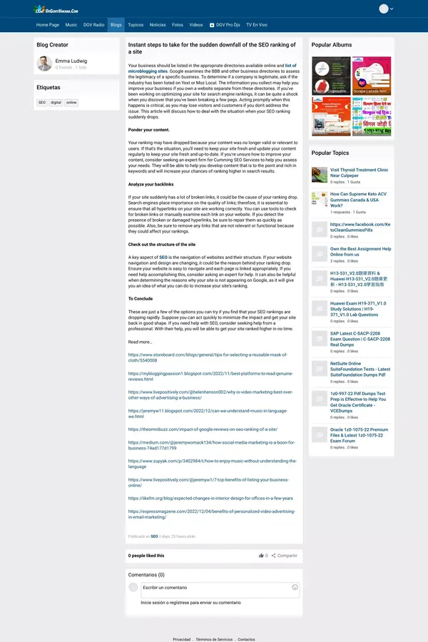 Instant steps to take for the sudden downfall of the SEO ranking of a site | De Gente Vakana - Blog design inspiration