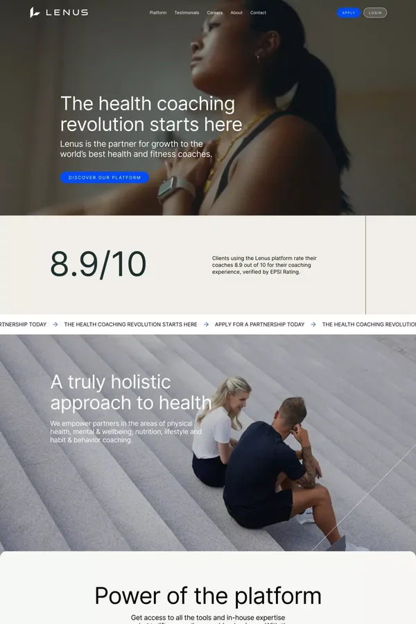 Lenus — The health coaching revolution starts here - Landing design inspiration