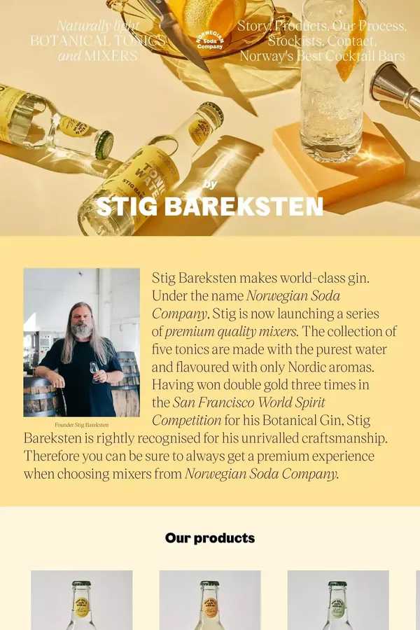 Norwegian Soda Co. - Landing design inspiration