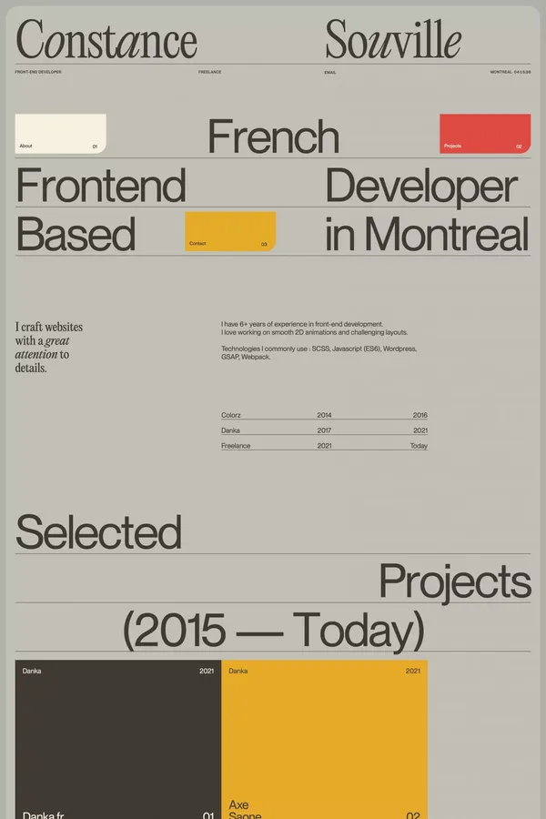 Constance Souville Portfolio - Portfolio design inspiration