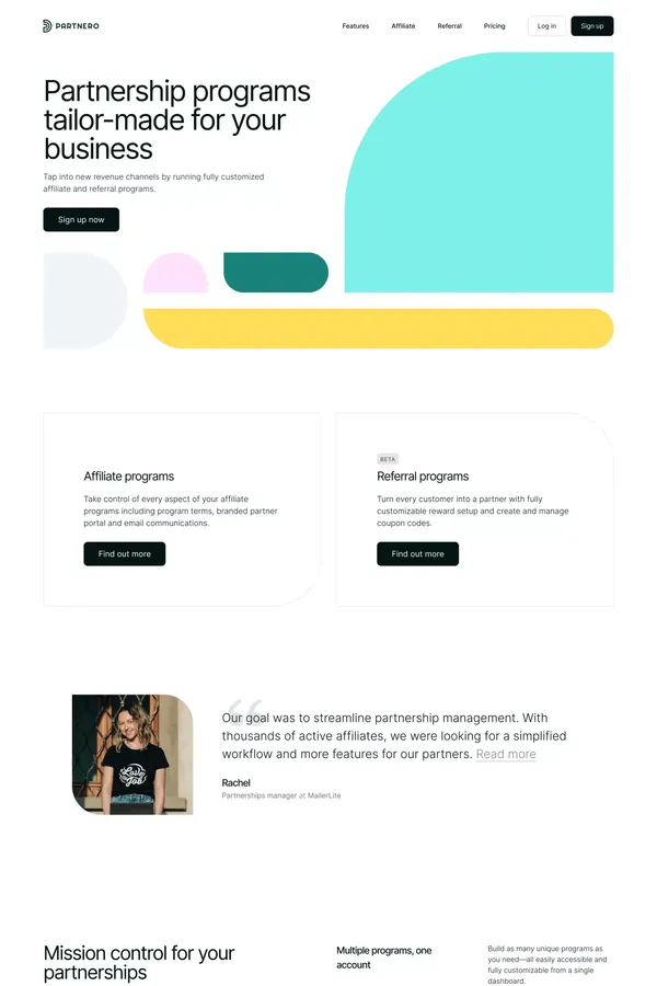 Partnero - Landing design inspiration