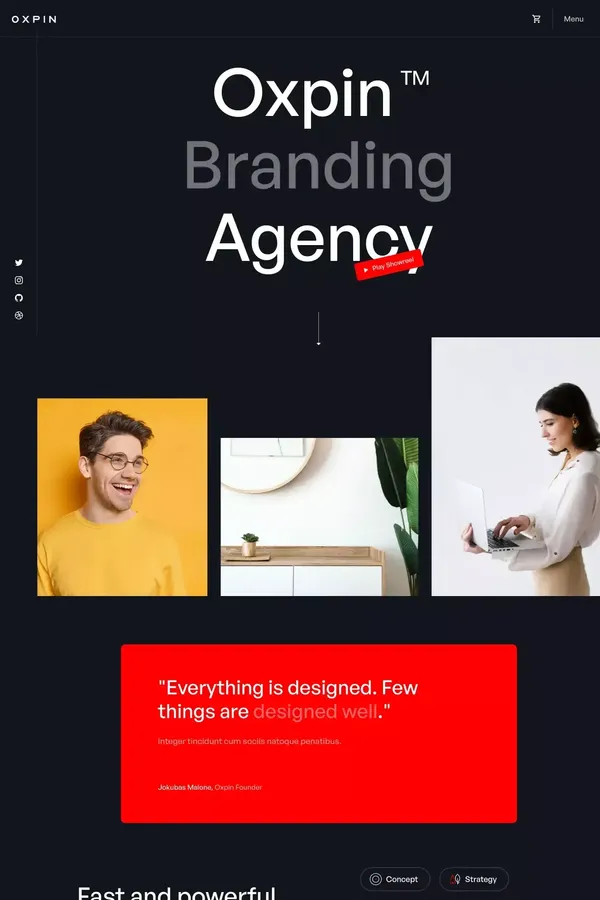 Oxpin - Webflow Ecommerce website template - Template design inspiration