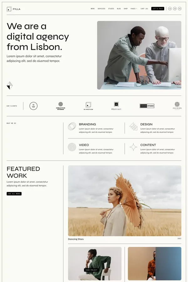Fylla - Agency HTML5 Responsive Website Template - Template design inspiration