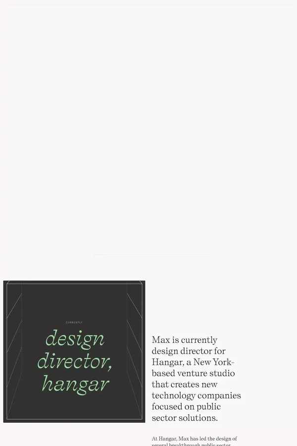 Home - Max Batt, Designer - Portfolio design inspiration