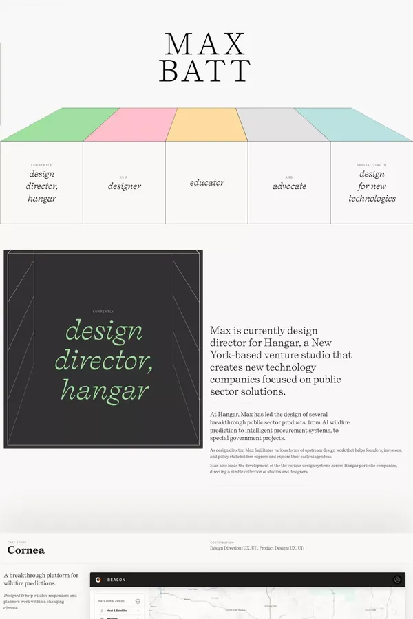 Home - Max Batt, Designer - Portfolio design inspiration