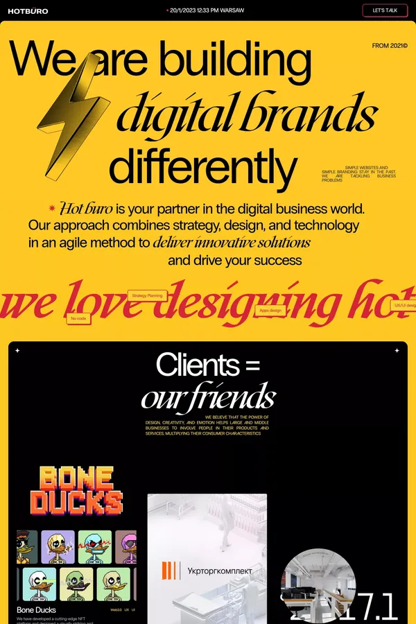 Hot buro | Digital design agency - Portfolio design inspiration