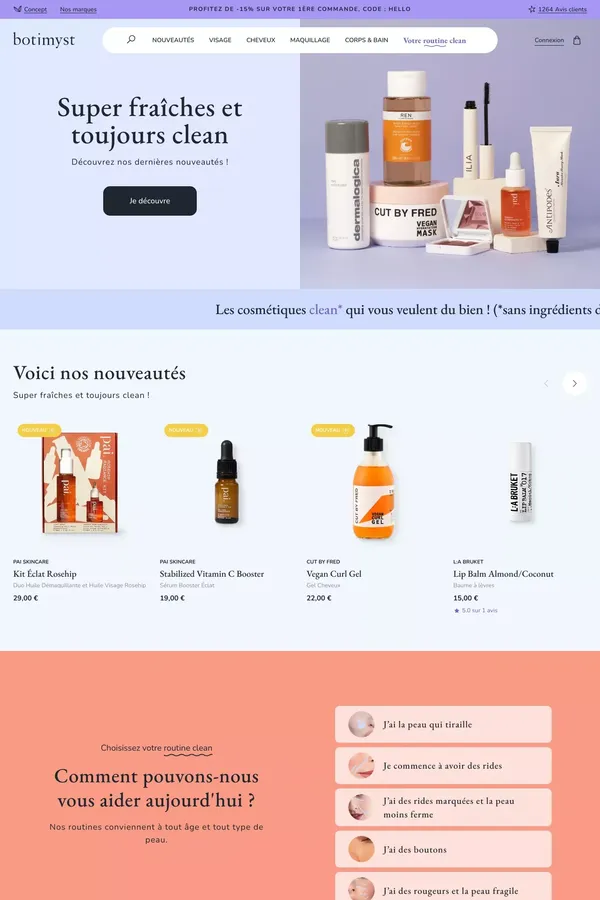 botimyst, le meilleur de la clean beauty - Ecommerce design inspiration