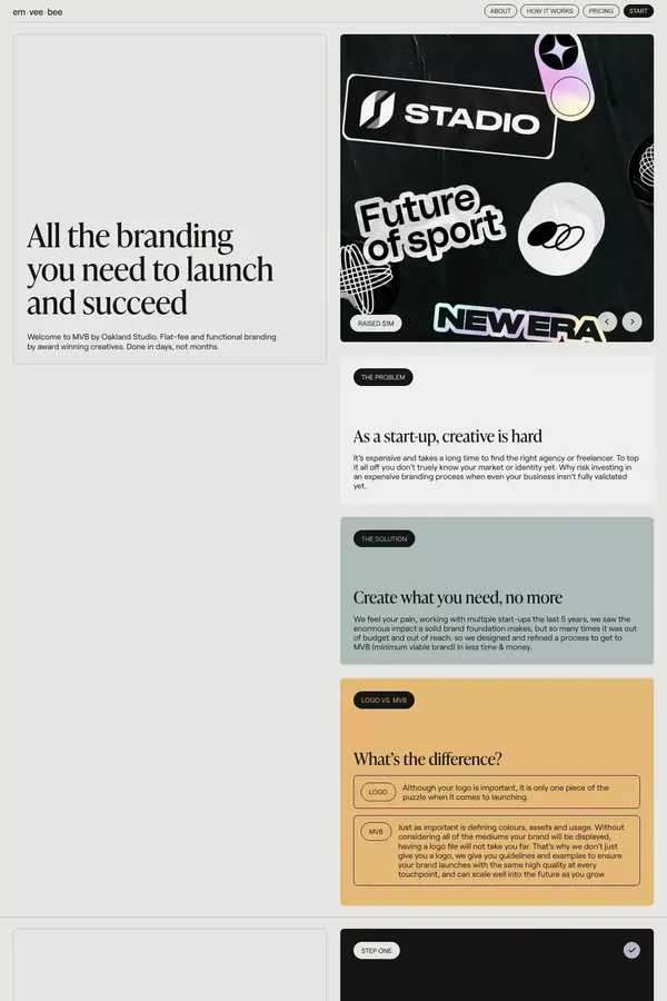 Em vee bee - Landing design inspiration