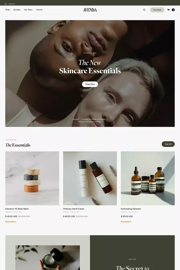 Avenda - Webflow Ecommerce Website Template - Template design inspiration