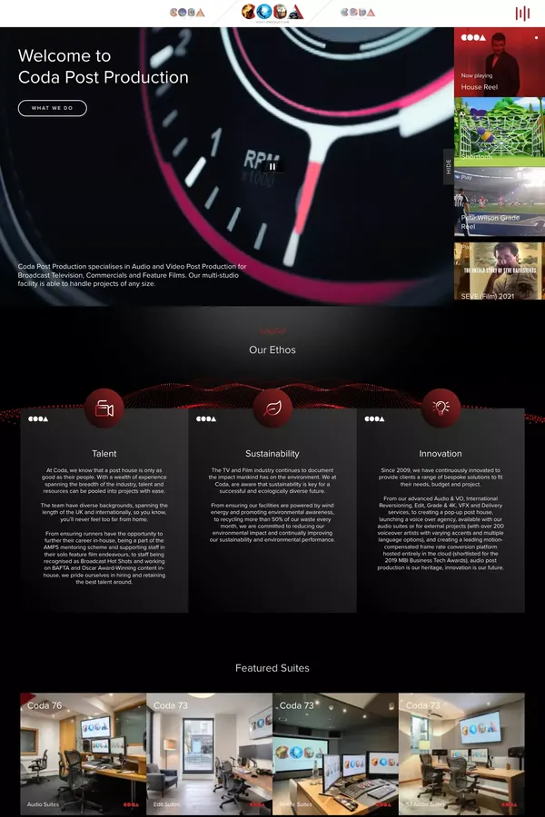 Coda Post Production | Post Production London - Case Study design inspiration