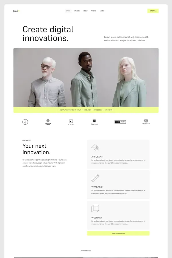 Leevi - Agency HTML5 Responsive Website Template - Template design inspiration