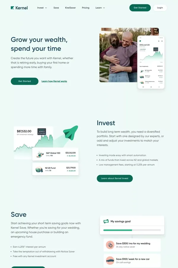 Kernel Wealth |  Make It Happen - Landing design inspiration