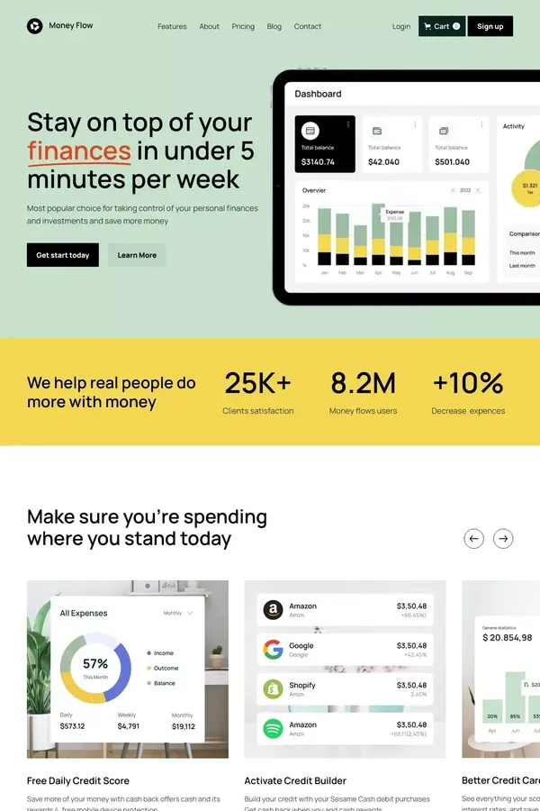 Homepage | Moneyflow - Webflow Ecommerce Website Template - Template design inspiration