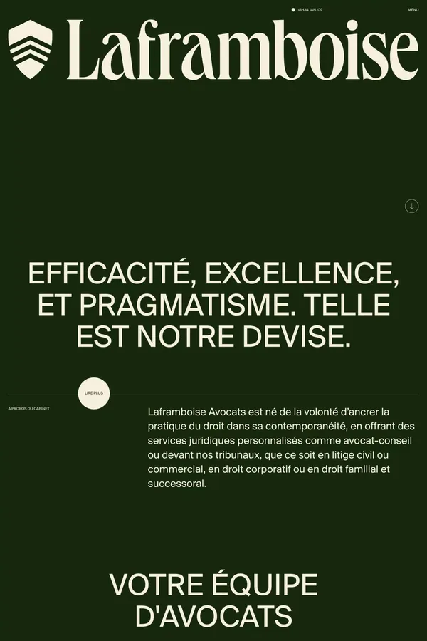 Accueil — Laframboise Avocats - Portfolio design inspiration