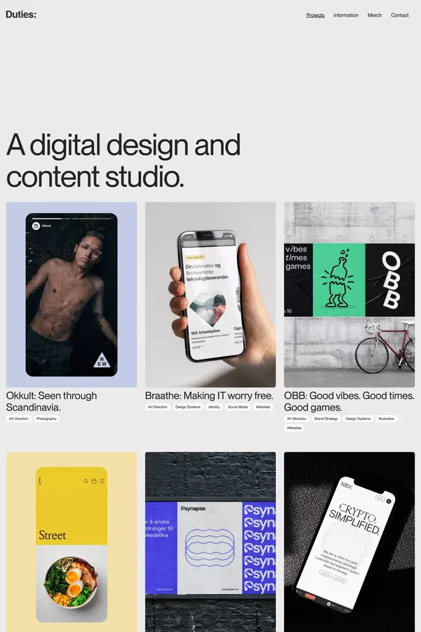Duties XYZ - Works - Portfolio design inspiration