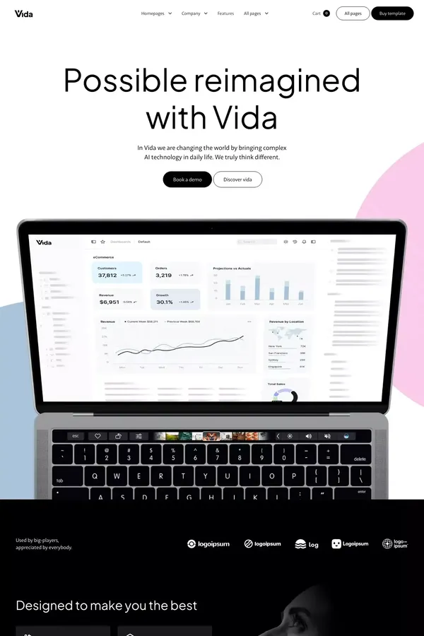 Vida - Webflow Ecommerce website template - Template design inspiration