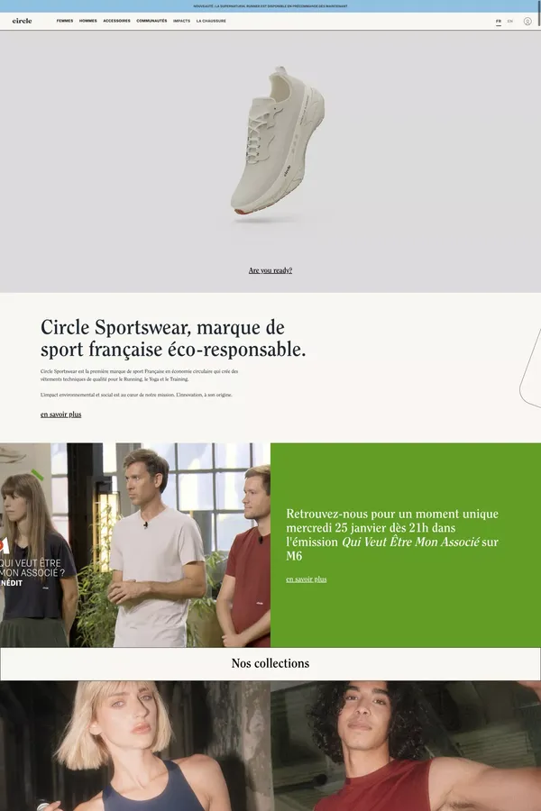 Marque de sport éco-responsable et éthique | Circle Sportswear - Ecommerce design inspiration