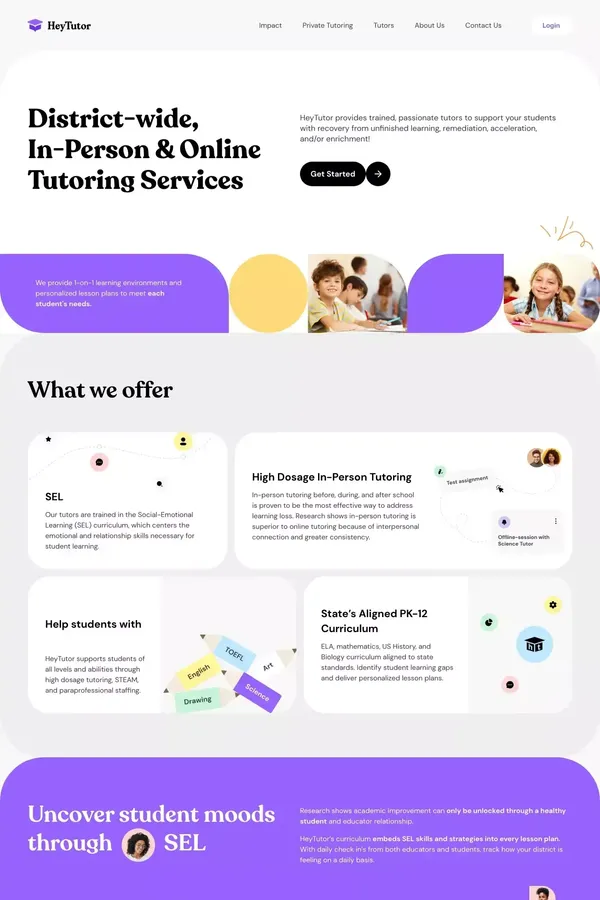 District-wide, In-Person & Online Tutoring | HeyTutor - Other design inspiration