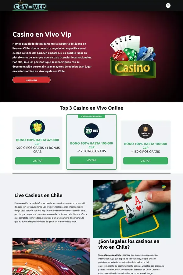 Casino en vivo VIP online Chile - CeV-VIP - website design inspiration