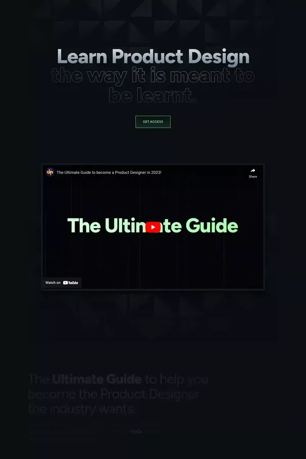 The Ultimate Guide to Learn Product Design - Landing design inspiration