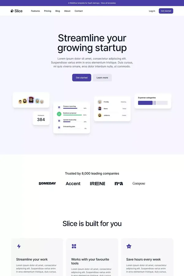 Slice · Webflow HTML website template - Template design inspiration