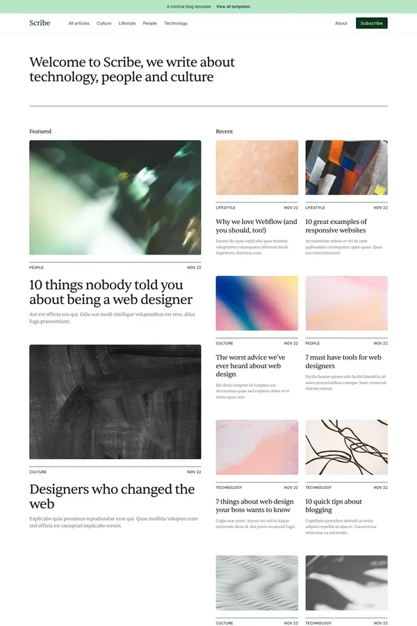 Scribe · Webflow HTML website template