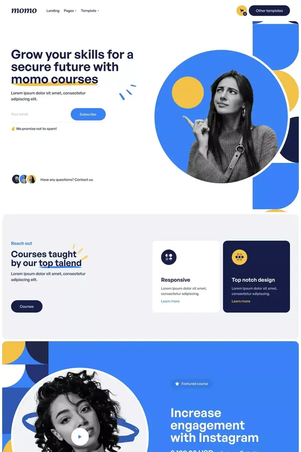 Momo  - Webflow Ecommerce website template