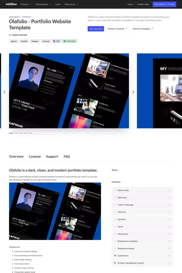 Olafolio - Portfolio HTML5 Responsive Website Template - website design inspiration