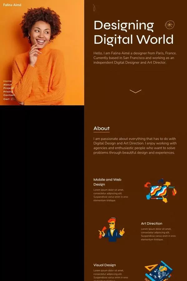 Falina Aimé - Webflow Ecommerce website template - Template design inspiration