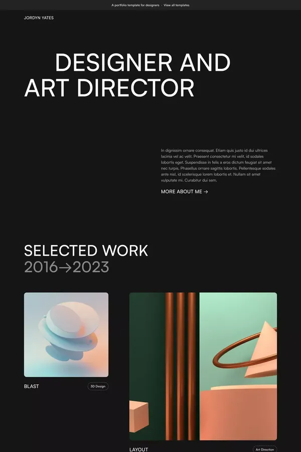 Darkfolio · Webflow HTML website template - Template design inspiration