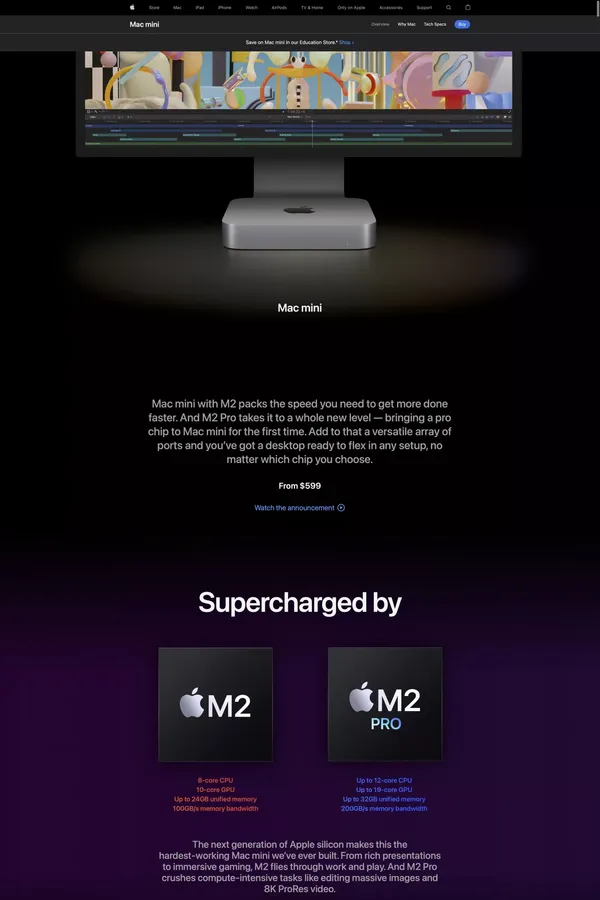 Mac mini - Apple - Landing design inspiration