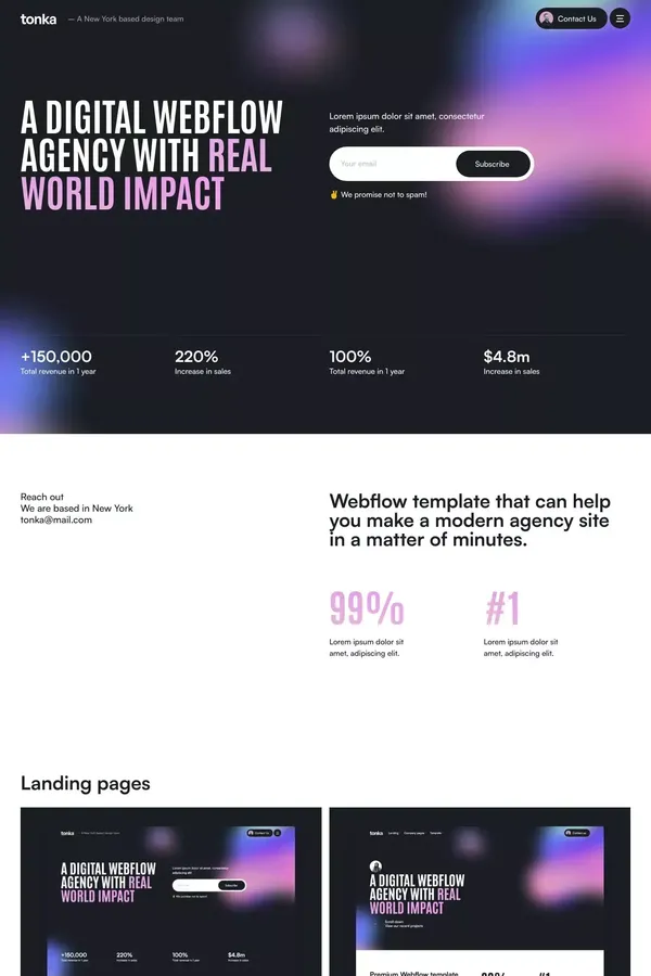 Tonka - Webflow HTML website template