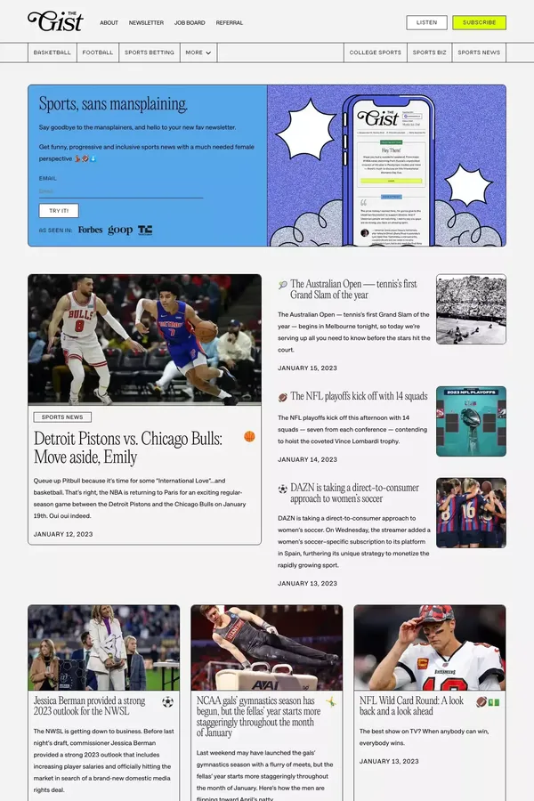 The GIST - Blog design inspiration