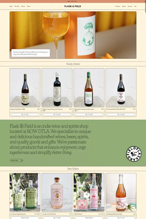 Flask & Field - Ecommerce design inspiration