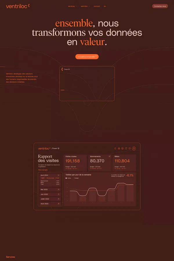 ventriloc - Nous transformons vos données en valeur - Landing design inspiration