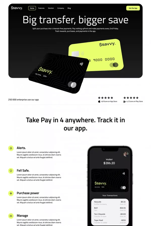 Savvy - Webflow HTML website template - Template design inspiration