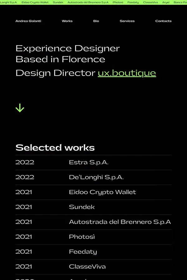 Andrea Galanti - website design inspiration
