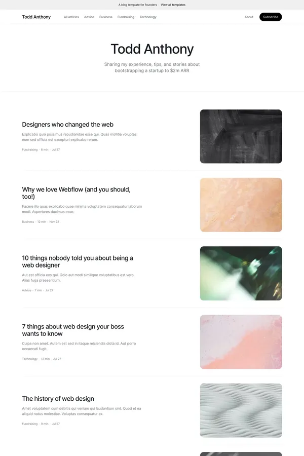 Column · Webflow HTML website template