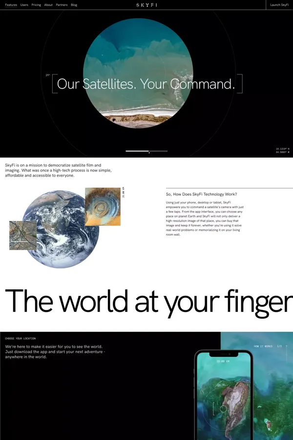 Commercial High Resolution Satellite Imagery and Video | SkyFi - Landing design inspiration